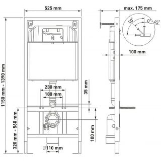 Комплект Berges 4в1 042455: инсталляция NOVUM кнопка L4 SoftTouch белая унитаз Strati Rimless сиденье Strati Slim SO